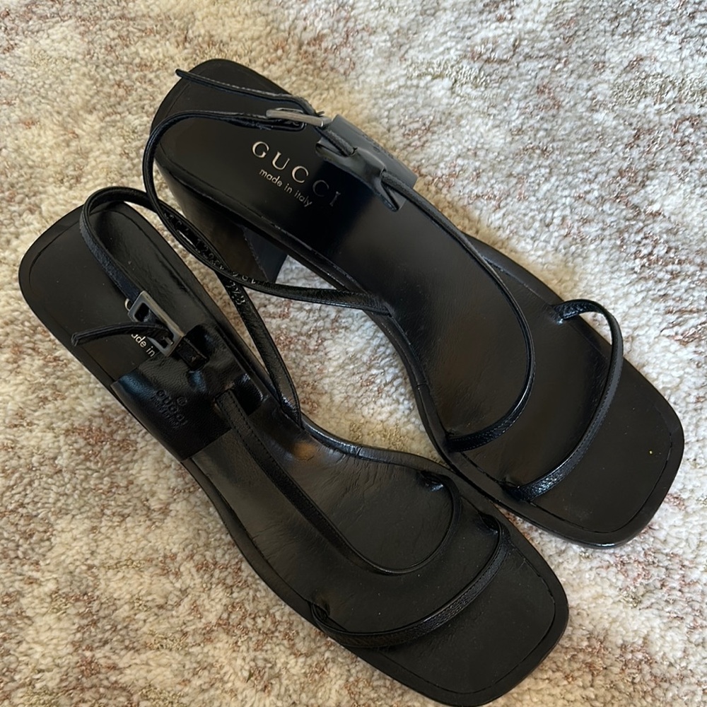 Gucci Black Women's Heeled Sandals, size 9 1/2, great condition